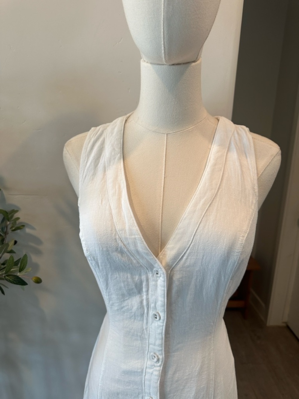 Princess Polly Summer Season Button Front Linen Blend Dress New! - Picture 11 of 15